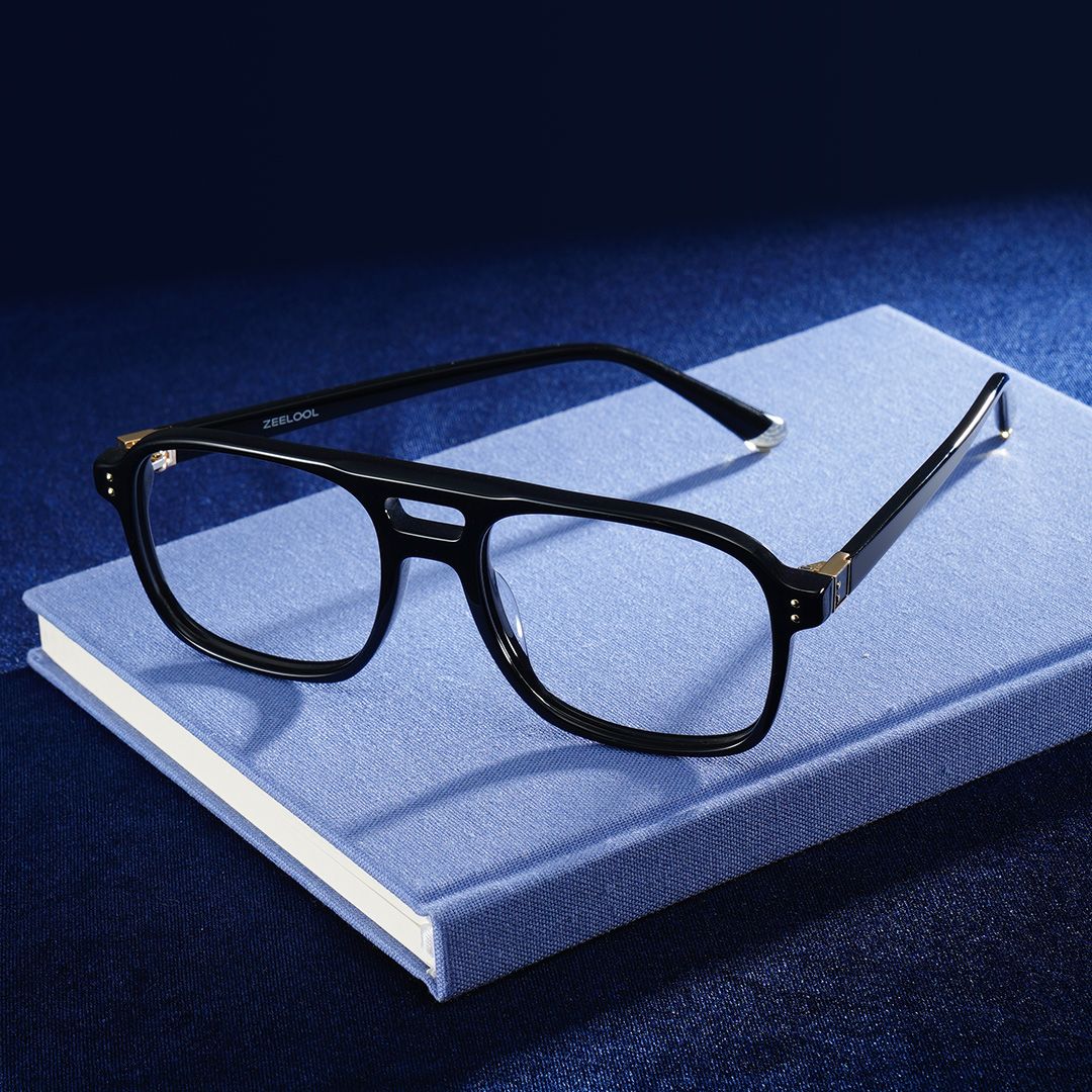 Athena Black Frame Glasses with Aviator Frame Online | ZEELOOL3