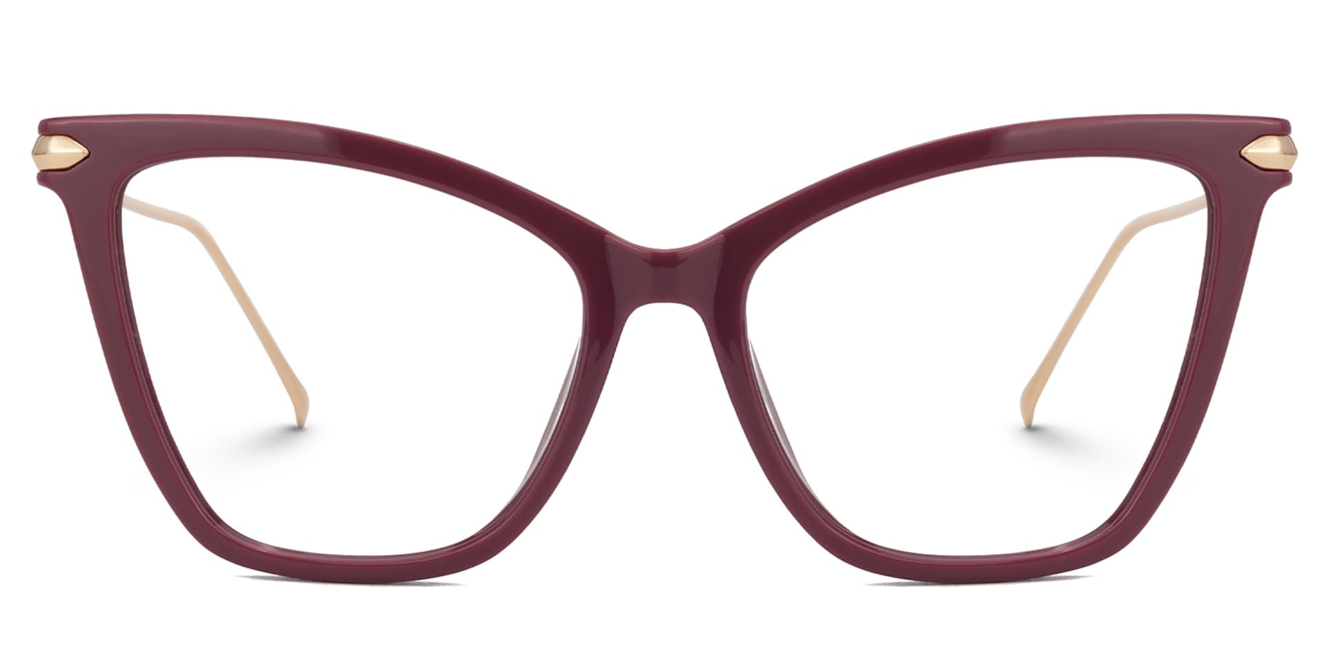 Hilary Butterfly Dark-Red Glasses with Thin Frames0