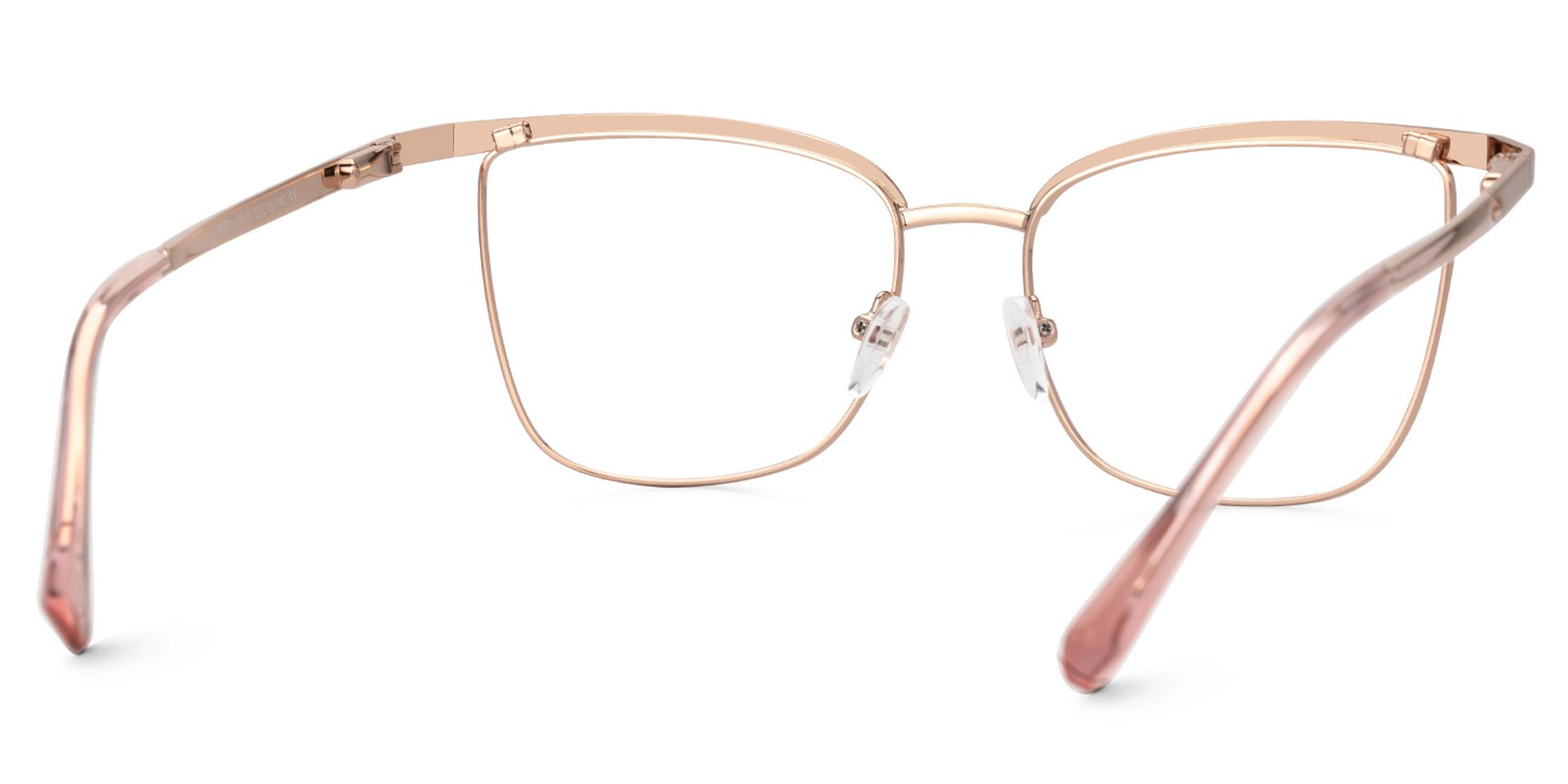 Beaty Metal Square Rose-Gold Frame Glasses | Zeelool3