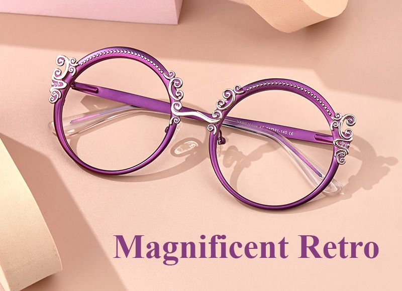 Nelida Round Purple Glasses