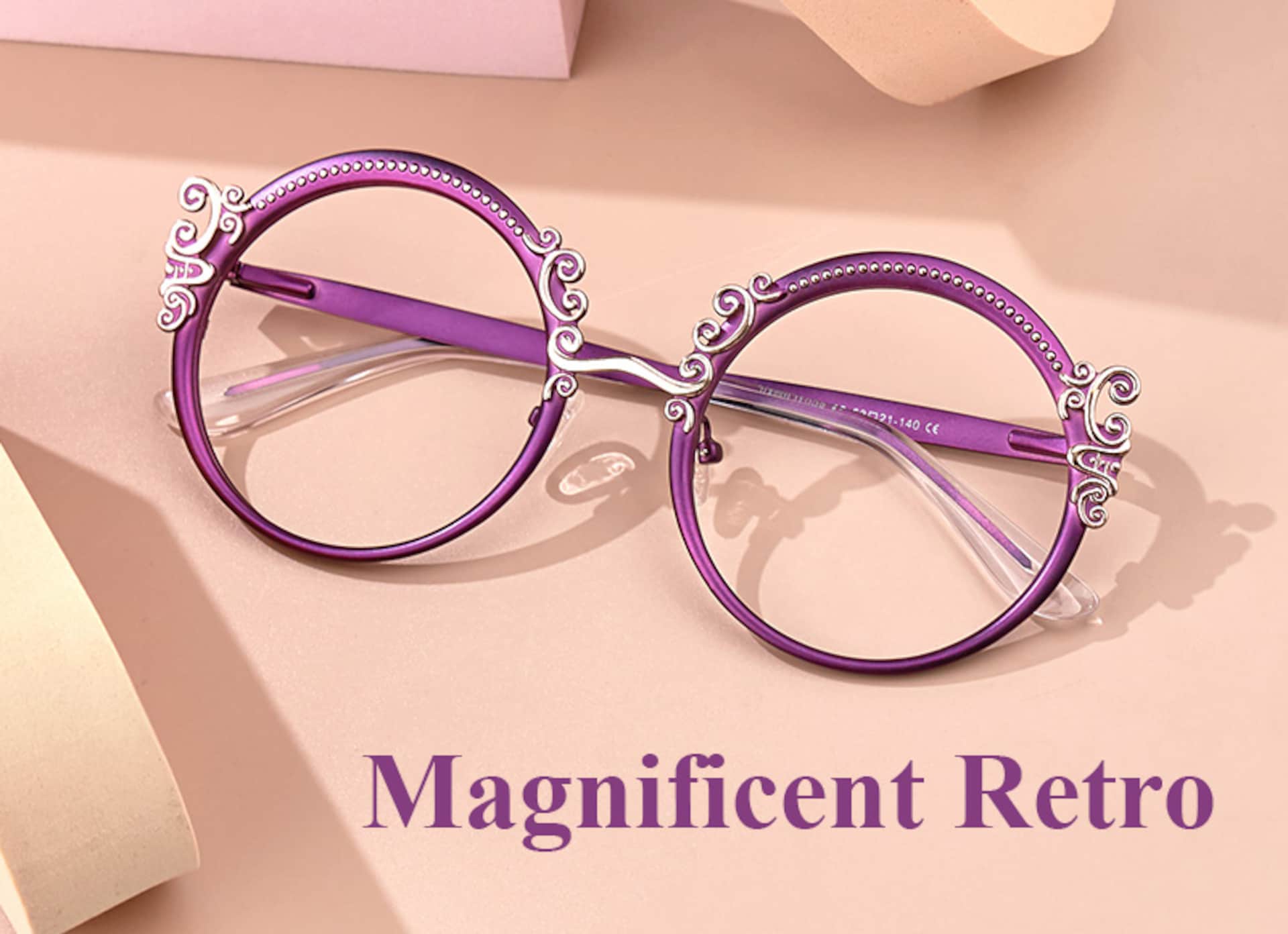 Nelida Designer Eyeglasses in Round Purple Frame4