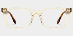 Patrick Rectangle Clear Yellow Glasses0