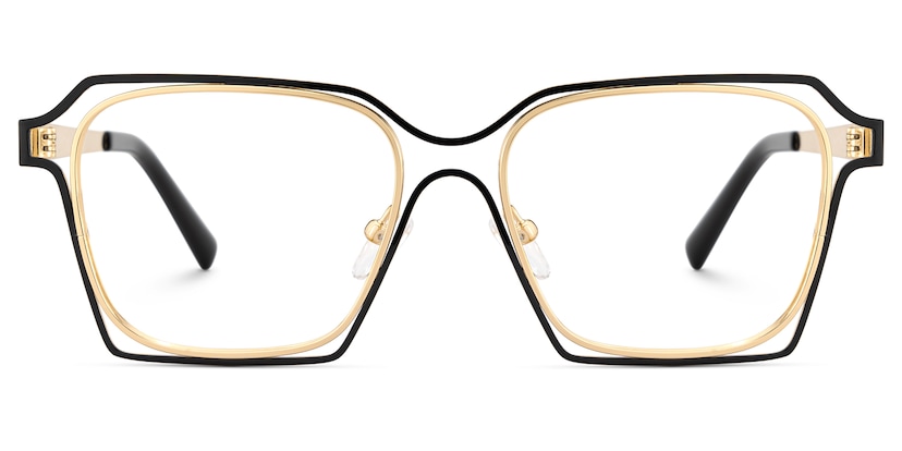 Foday Geometric Black Gold Glasses