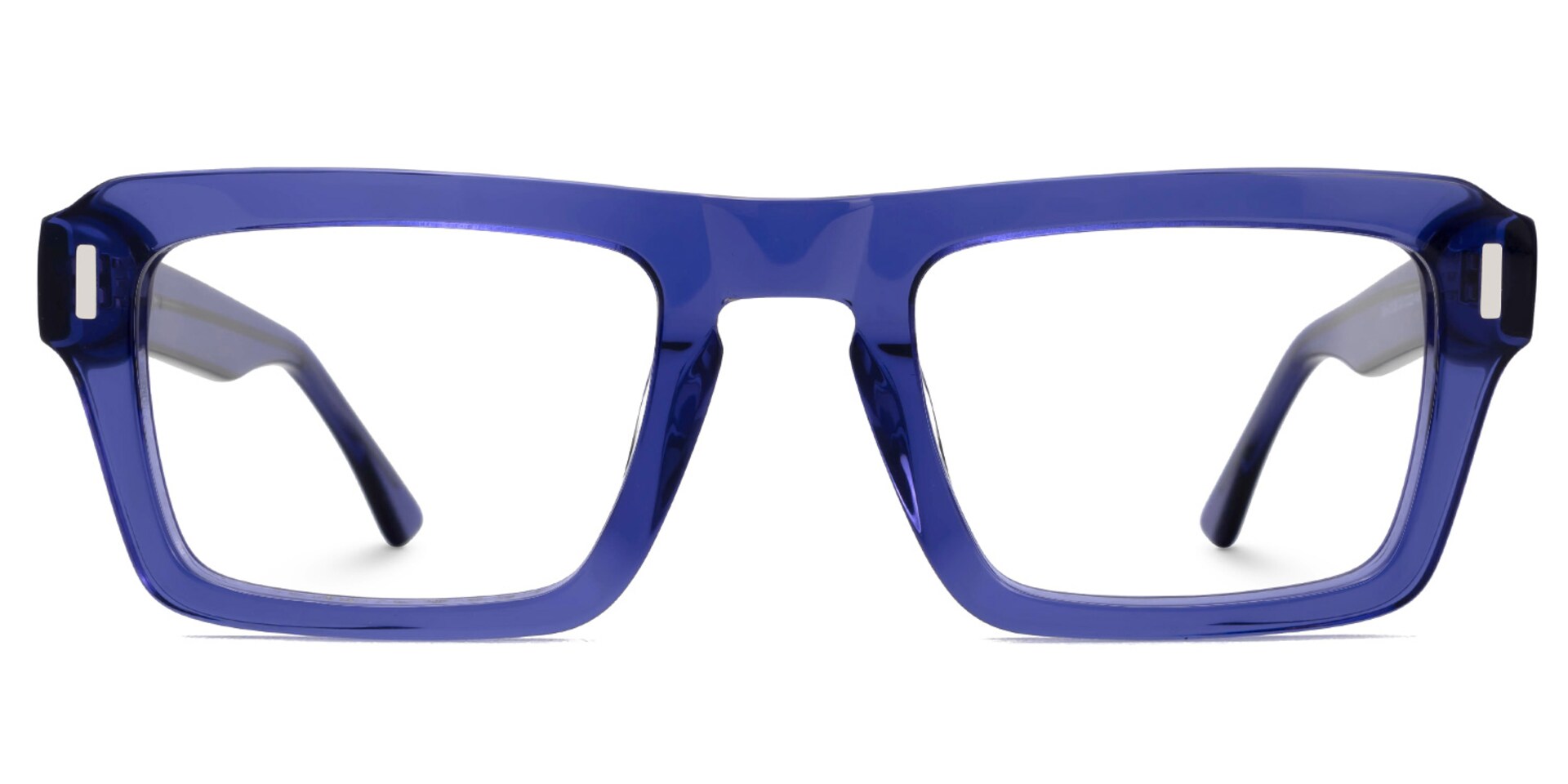 Tarloh Rectangle Translucent Blue Frame Glasses for Men0