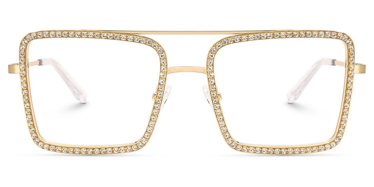 Diva Square Gold Glasses
