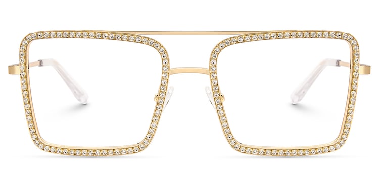 Diva Square Gold Glasses