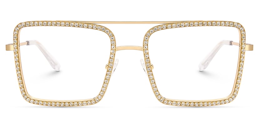 Diva Square Gold Glasses