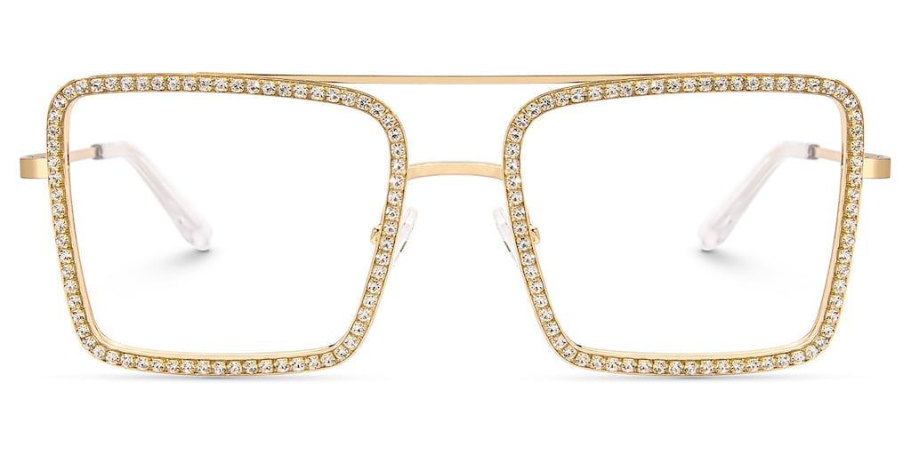 Diva Square Gold Glasses
