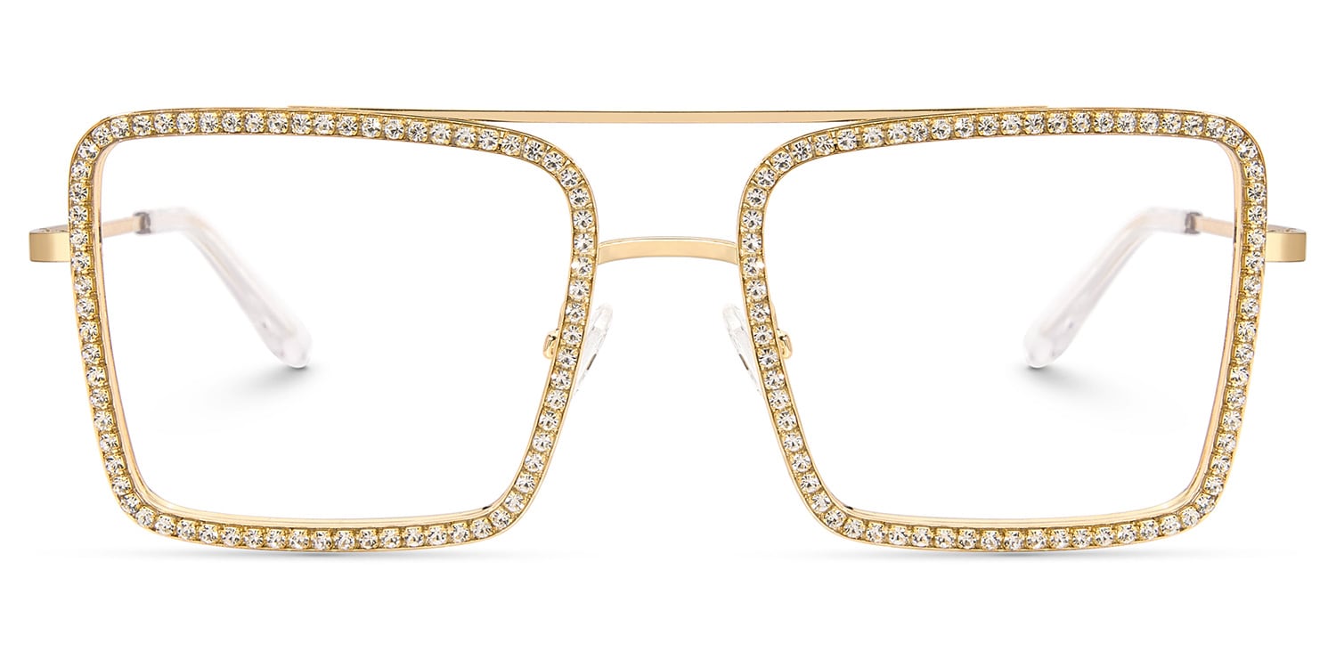 Diva Square Gold Glasses