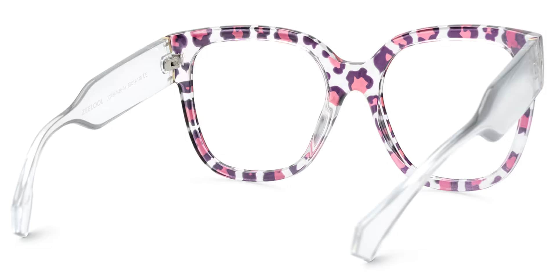 Reineke Purple Square Animal Print Eye Glasses4