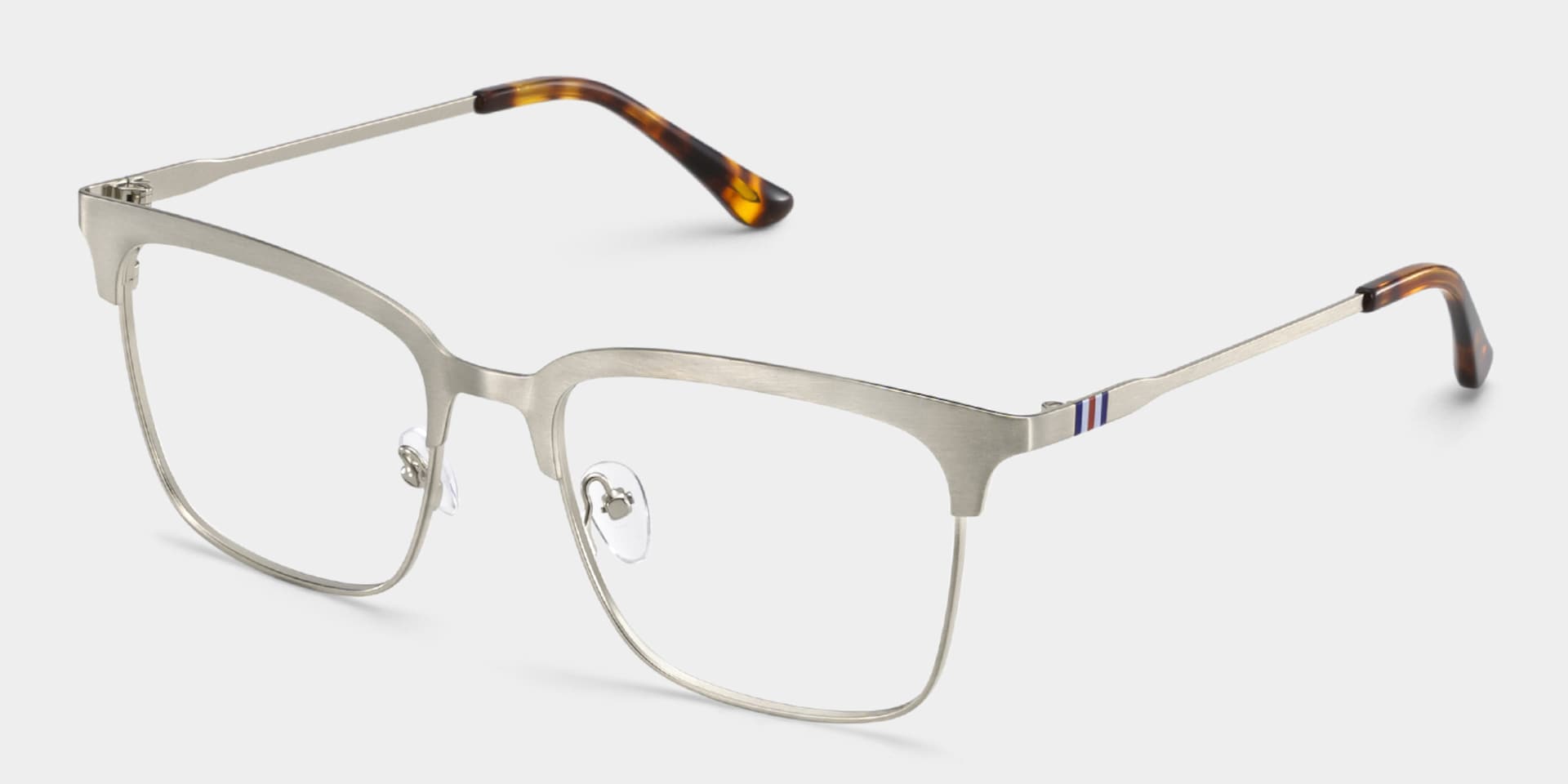 Cleo Silver Frame Glasses with Browline Frame Online | ZEELOOL3