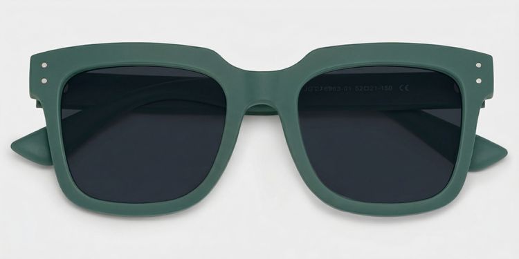 Liizbeett Green Square Sunglasses