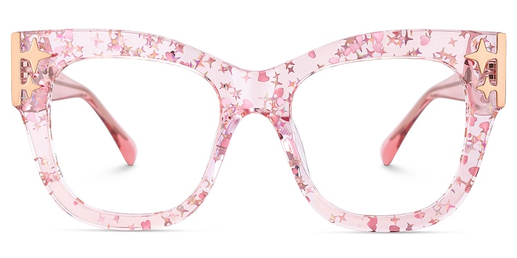 Minfia Square Pink Glasses
