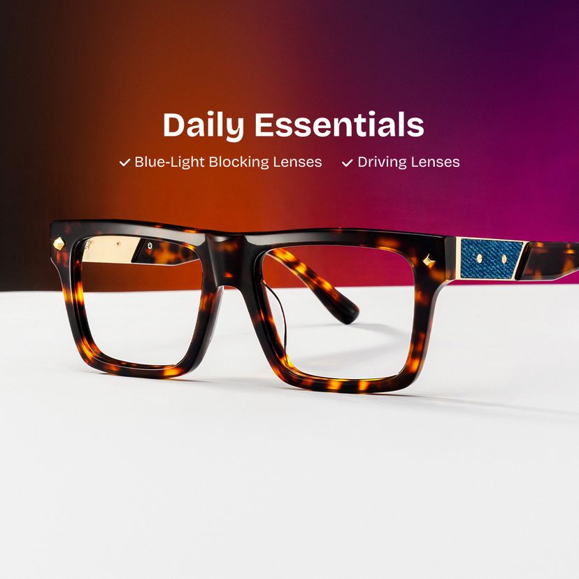 Trent Rectangle Tortoise Glasses