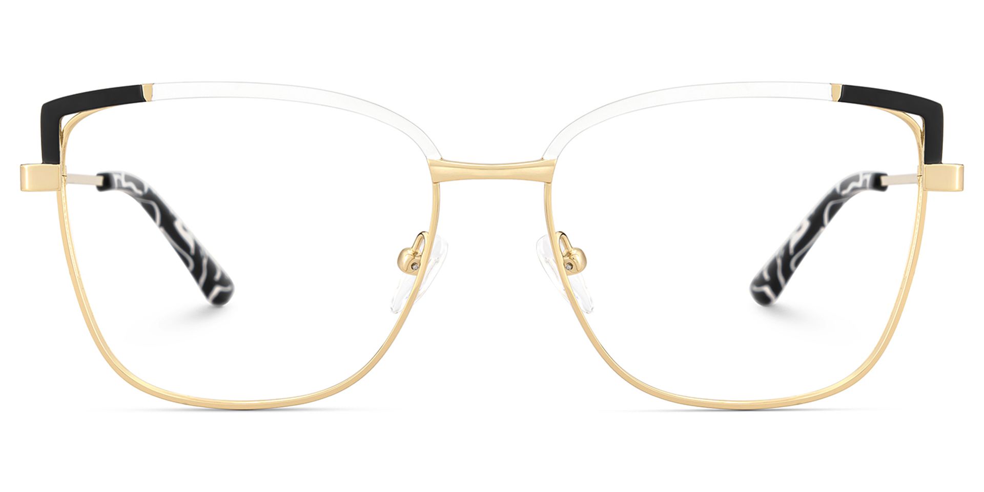 Square Metal Glasses With Black White Color1