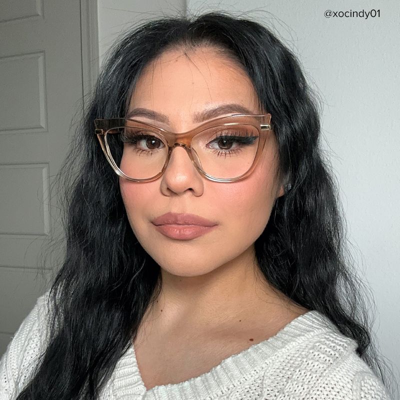 Indira Cat Eye Beige Glasses | Zeelool Glasses4