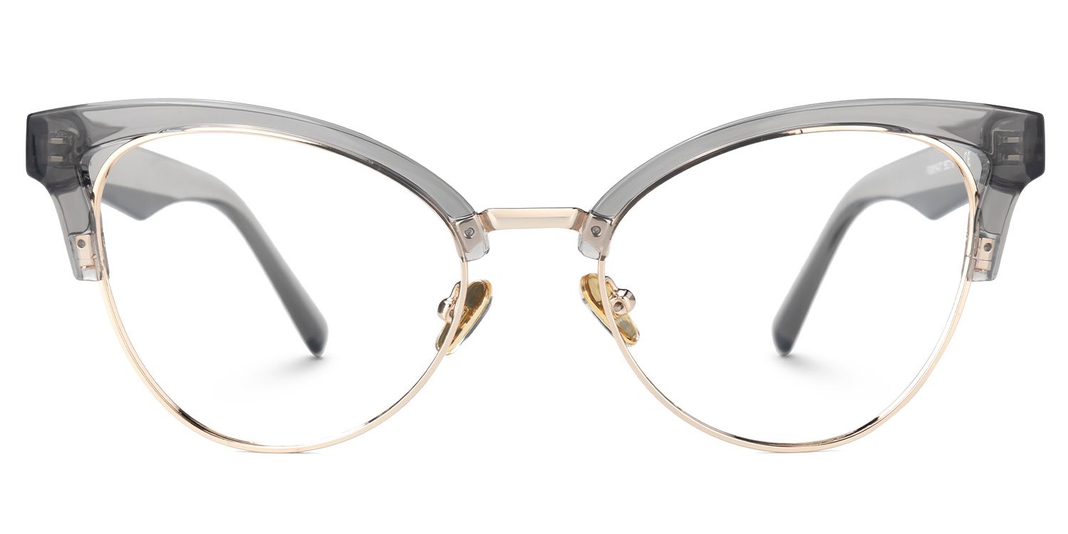 Charlene Browline Gray Eyeglasses and Cateye Frames0