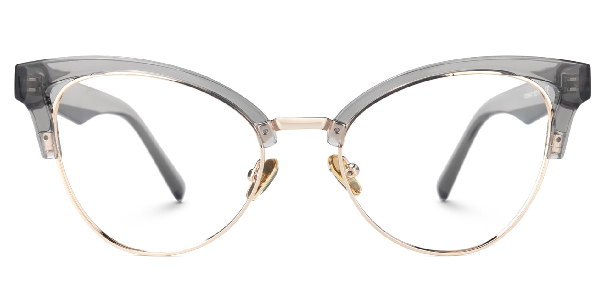 Charlene Browline Gray Eyeglasses and Cateye Frames0