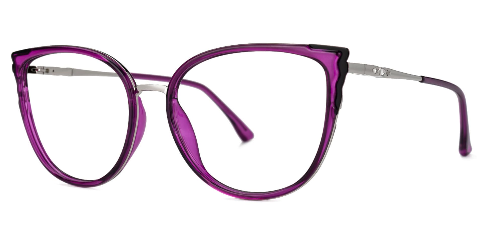 Estrada Cateye Purple Eyeglasses with Mixed Materials -Zeelool1