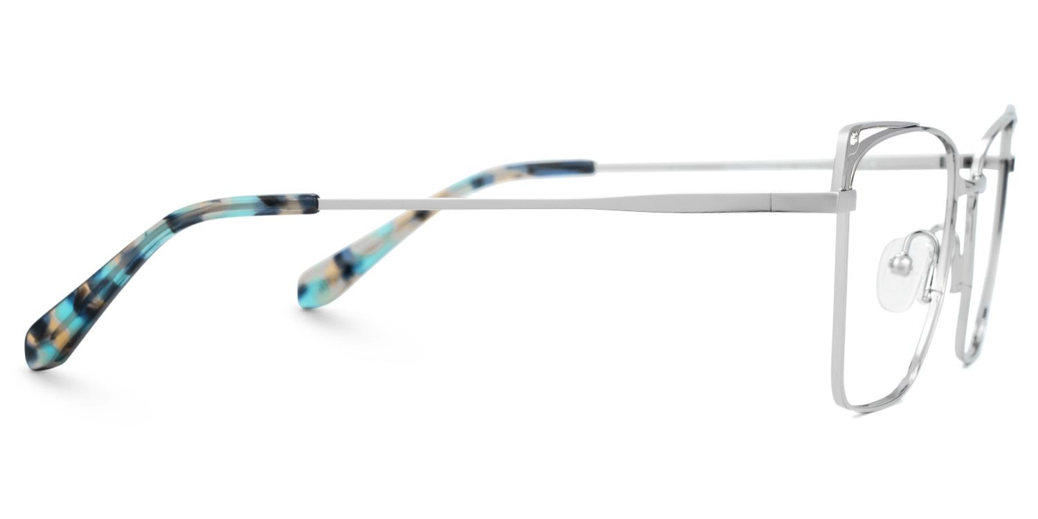 Rectangle Silver Metal Eyeglass Frames | Zeelool2