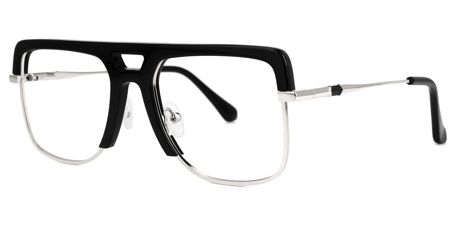 Aviator Mabien Black Glasses deals -Zeelool Glasses