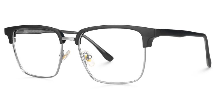 Booker Square Black-Silver Glasses