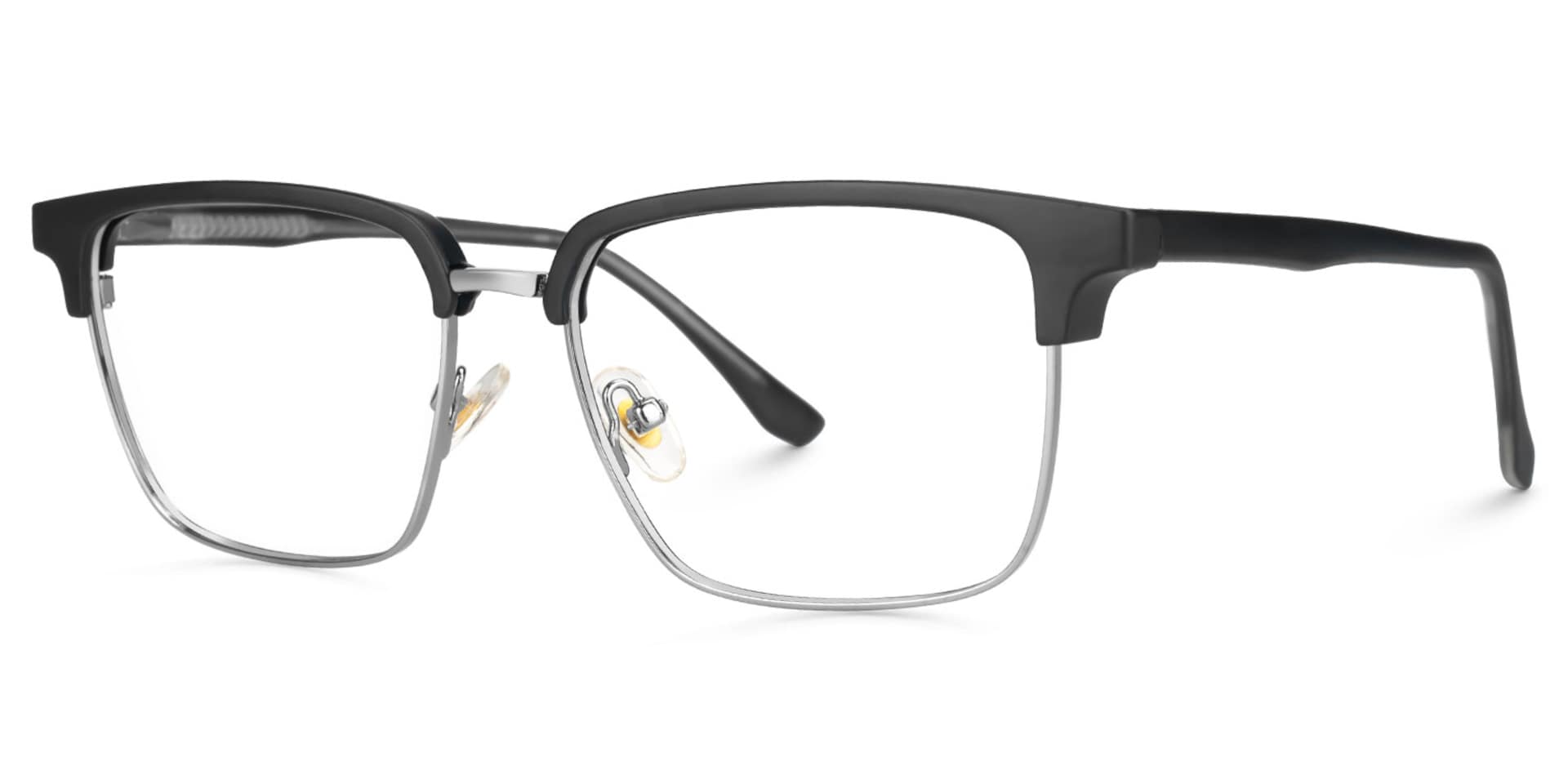 Adjustable Nose Pads Booker Eyeglasses, Booker Black-Silver Glasses -Zeelool1