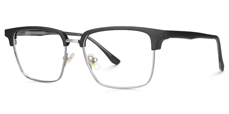 Booker Square Black-Silver Glasses