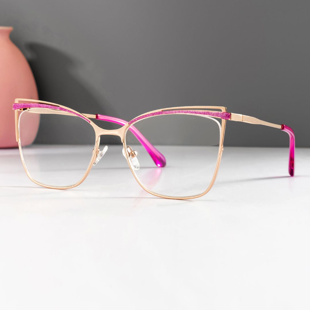 Darian Trendy Butterfly Frame Glasses in Semi-rimless | Zeelool0