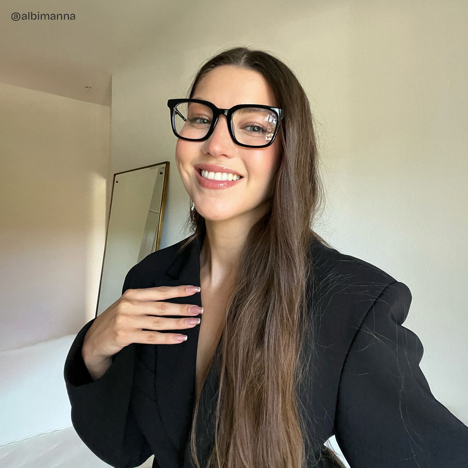 Reese black glasses with silver rims Online | ZEELOOL7
