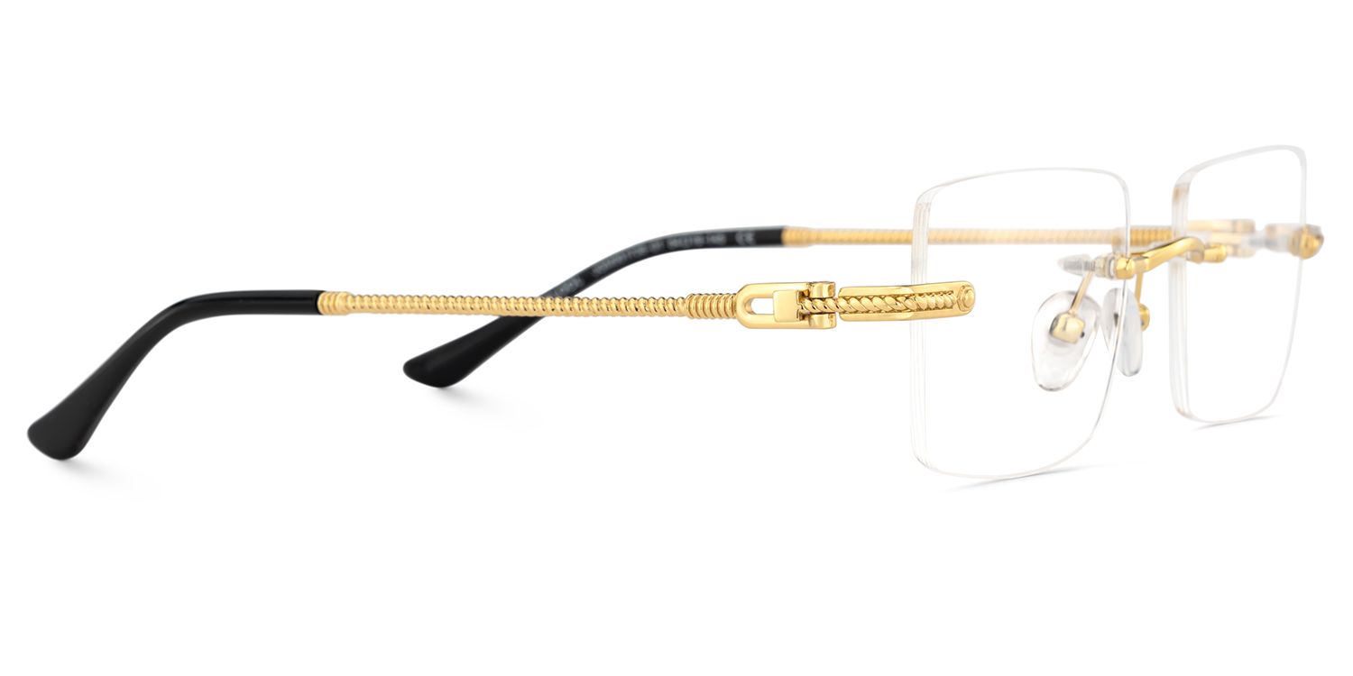 Gold Rimless Eyeglasses Frames With Adjustable Nose Pads4