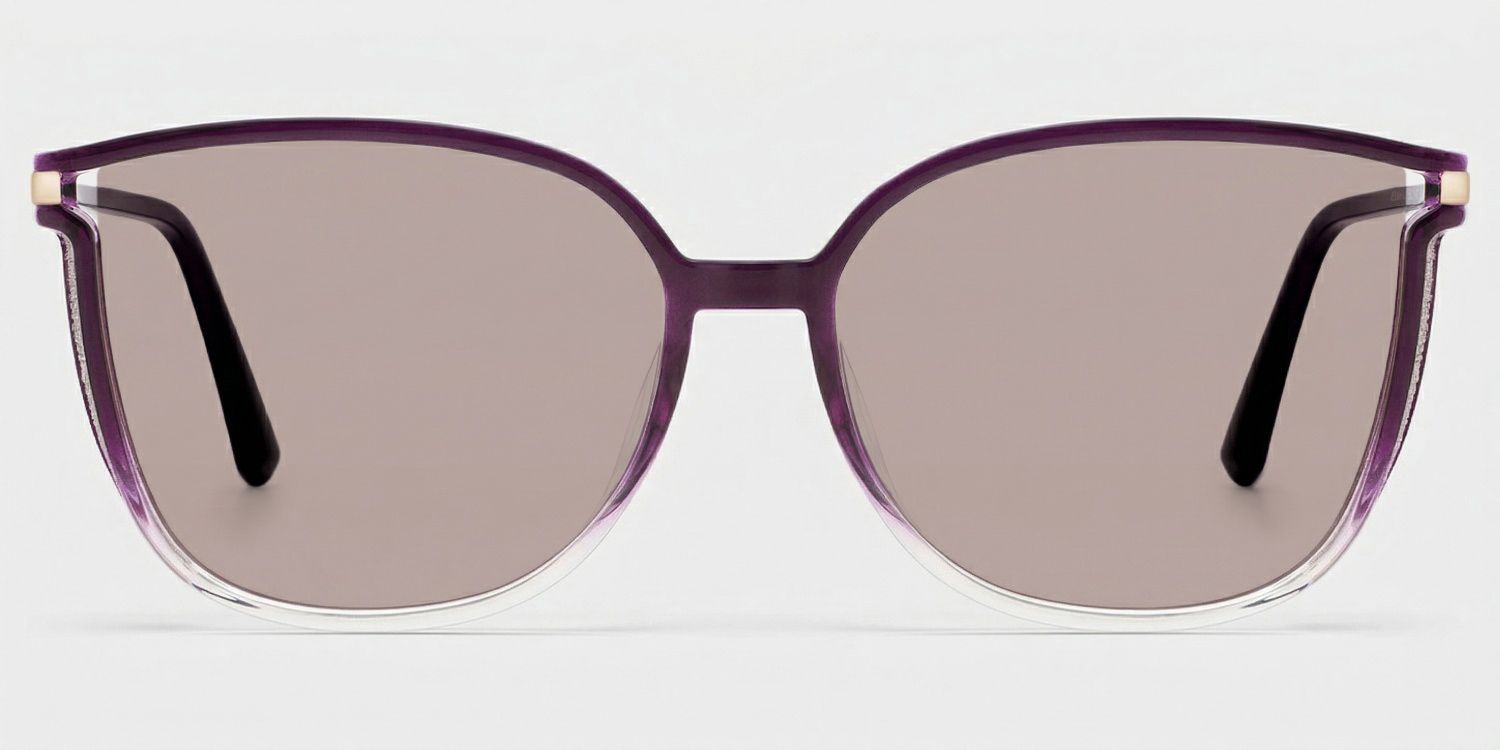 Rodz Square Purple Clear Prescription Sunglasses | ZEELOOL0