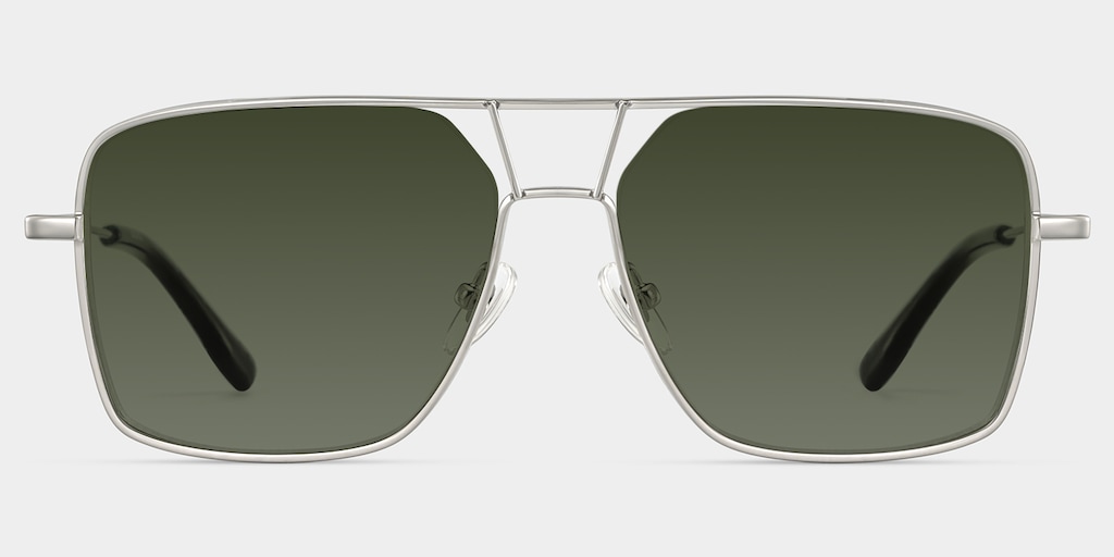 Angular rectangular aviators with a graphic edge.
