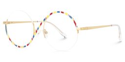 Flozif Round Thin Metal Half Multicolor Glasses1
