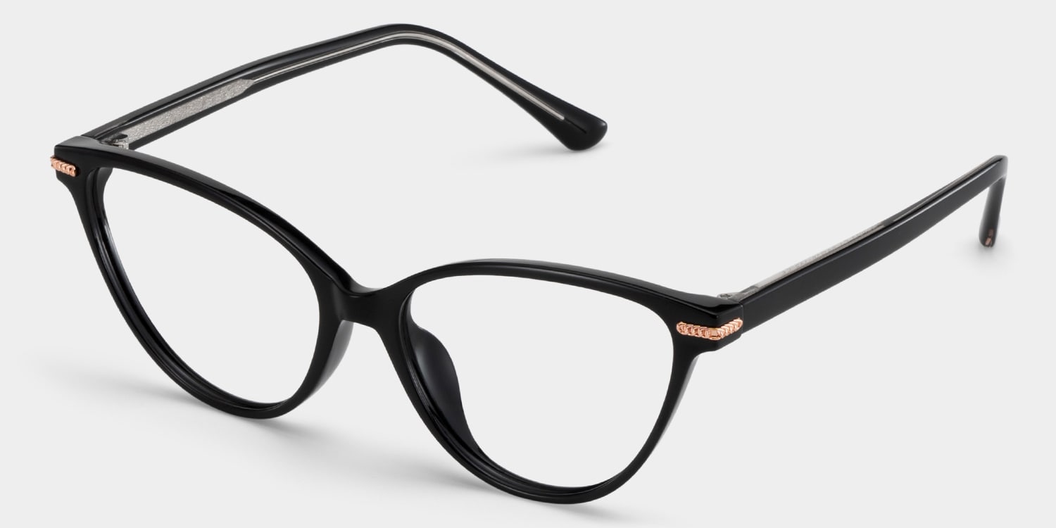 ヤメピページ Jagger Black Frame Glasses with Cat eye Frame Online | ZEELOOL