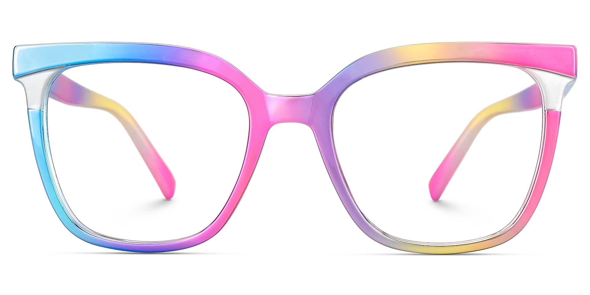 Leo Iridescent Square Prescription Glasses | Zeelool0