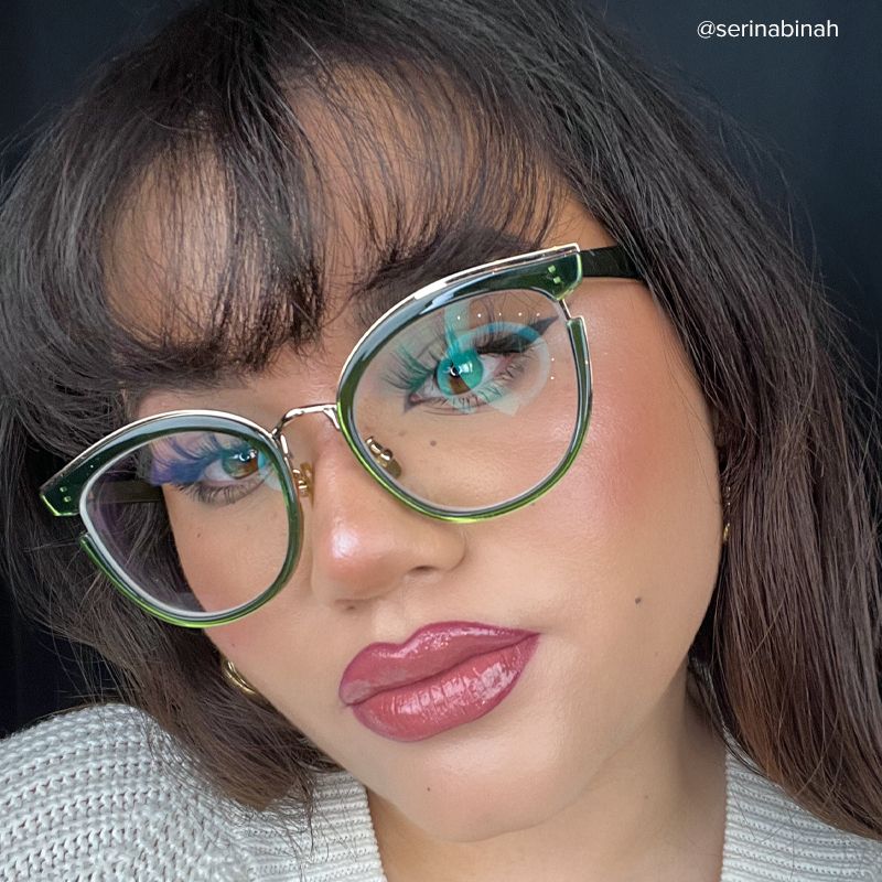 Laraine Cateye Green Eyeglasses & Metal Frames4