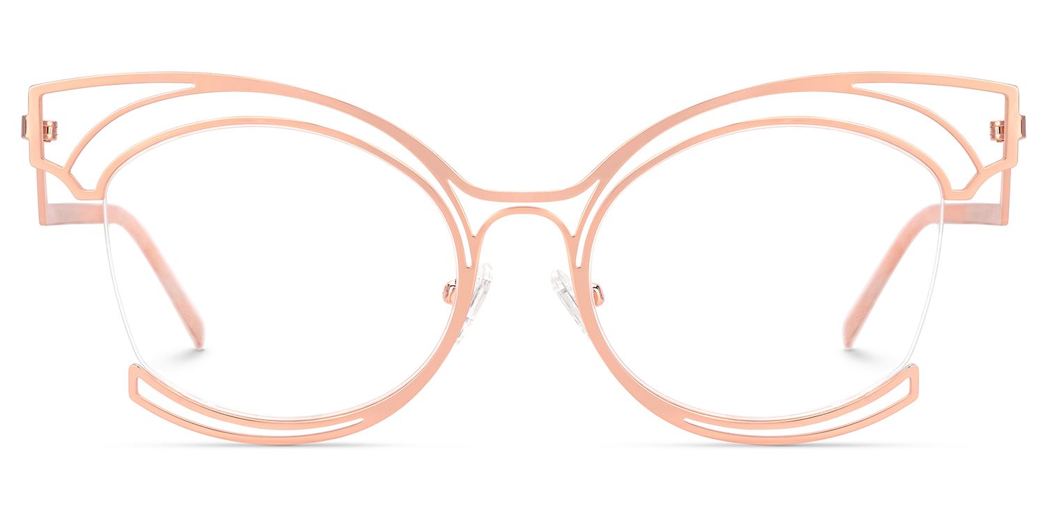 Semi-rim Murphy Glasses with Pink for women -Zeelool Glasses0