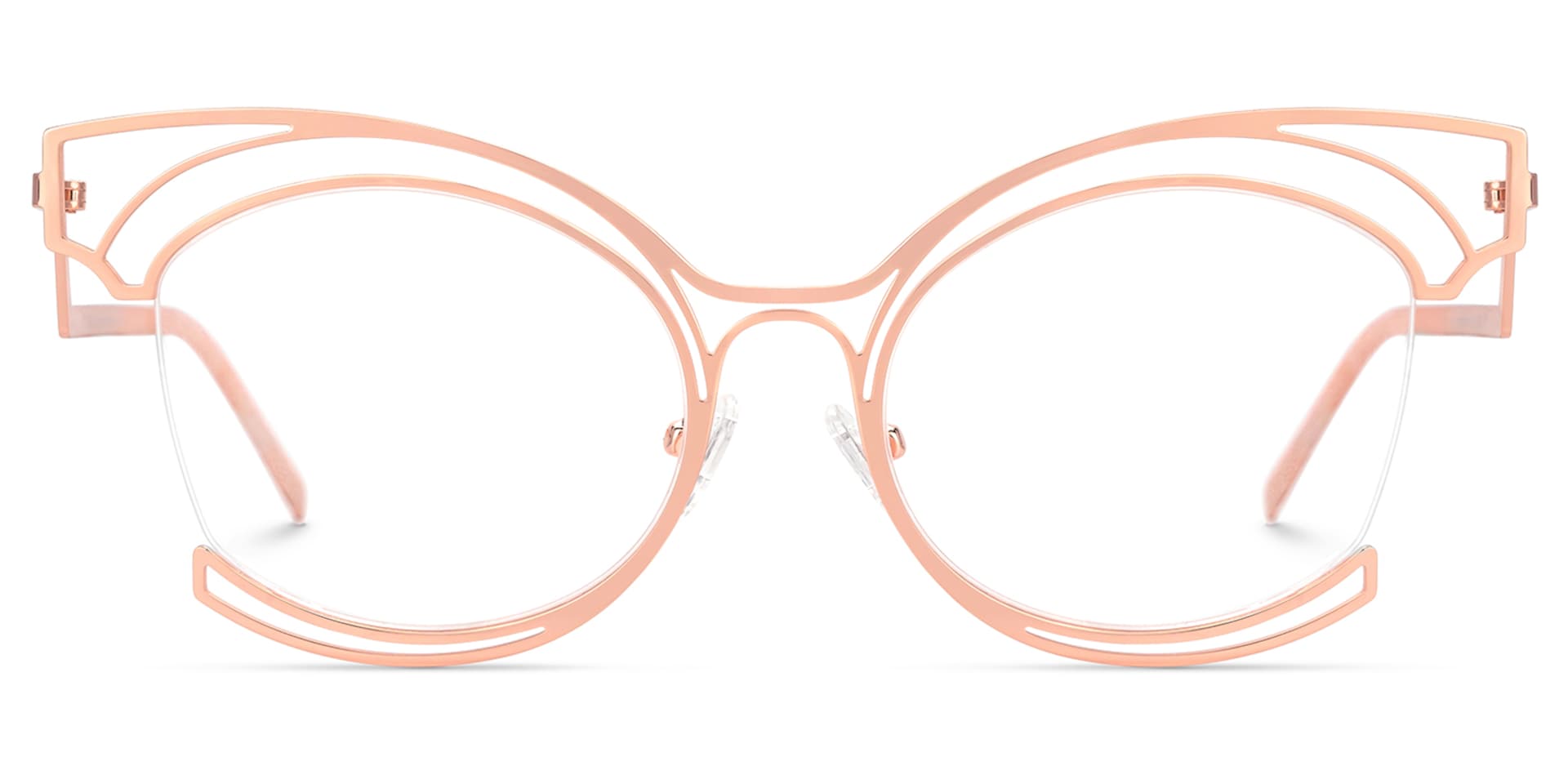 Semi-rim Murphy Glasses with Pink for women -Zeelool Glasses0