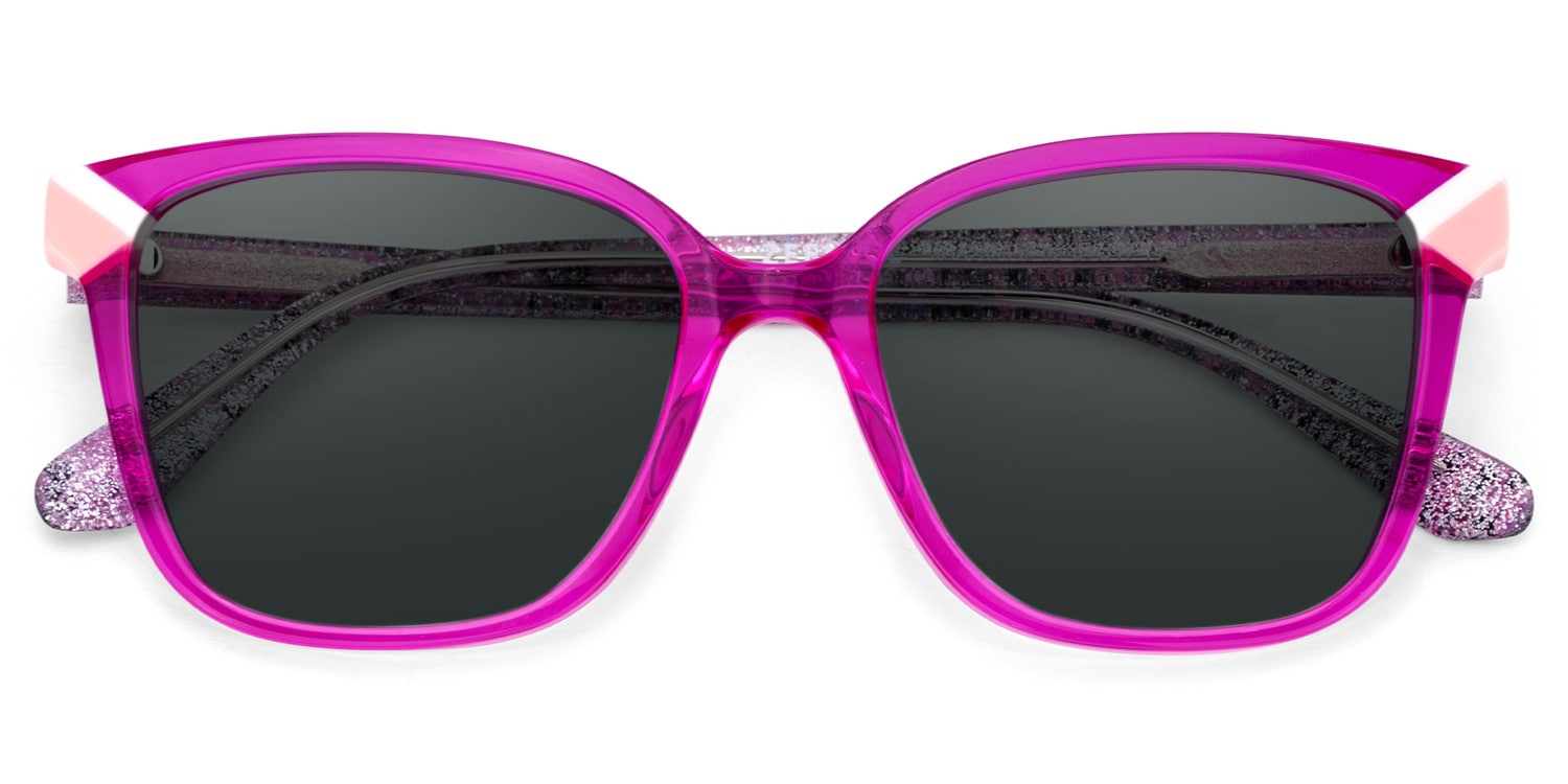 Thin Neon Pink Sunglasses Frame with a Square Shape2