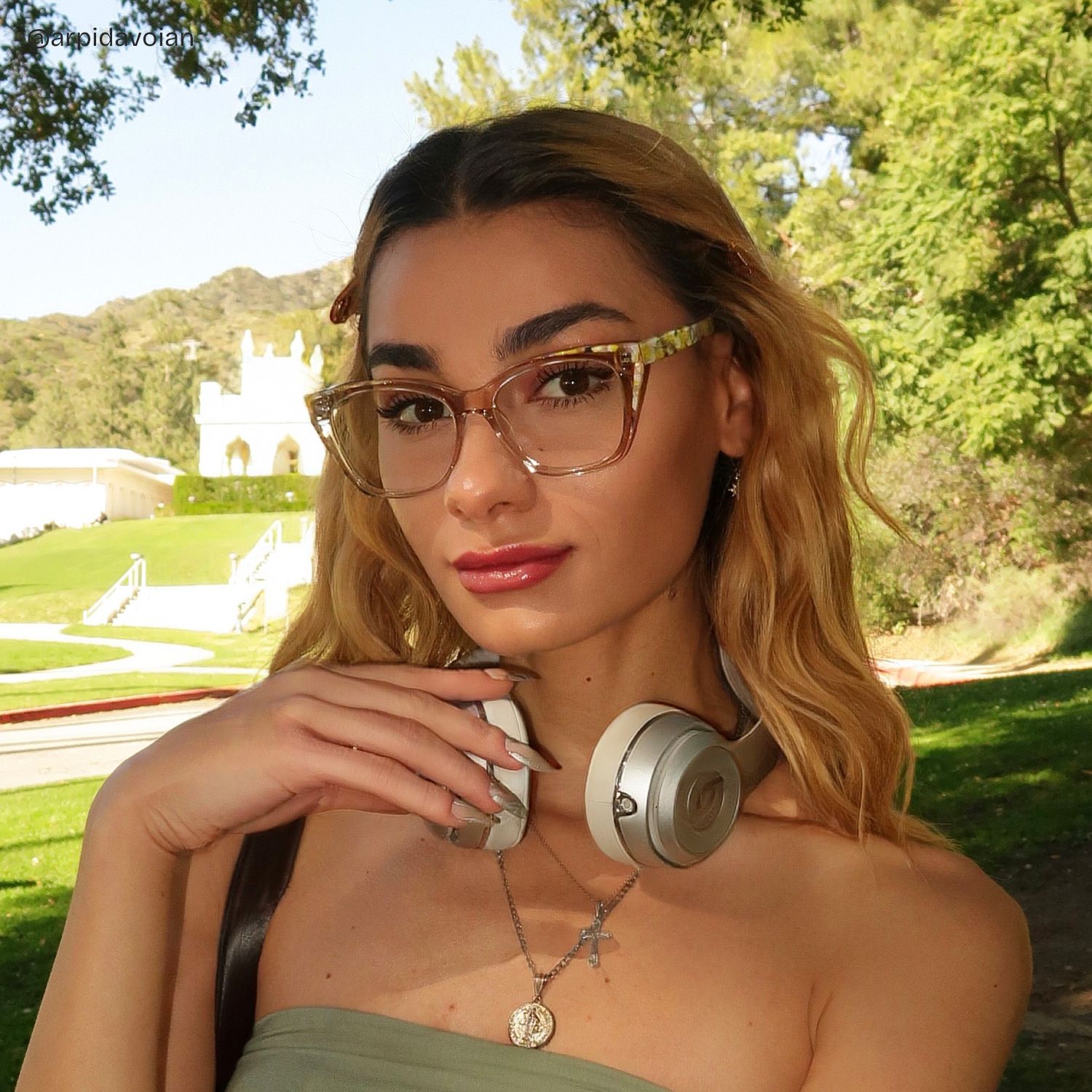 Maple Yellow Butterfly Eyeglasses with Flowers on Them | ZEELOOL
