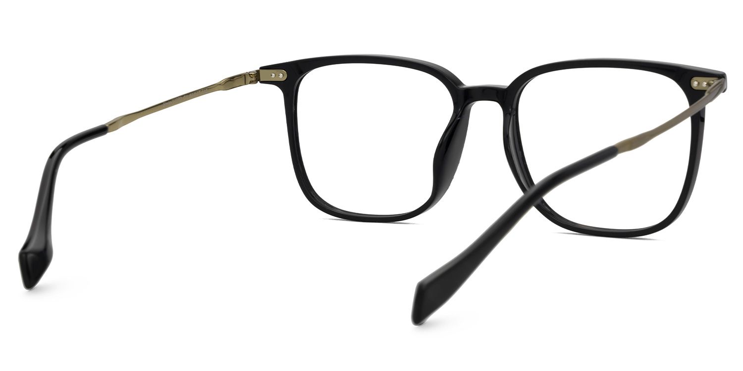 Mullen Thin Fake Black Glasses in Square Design3