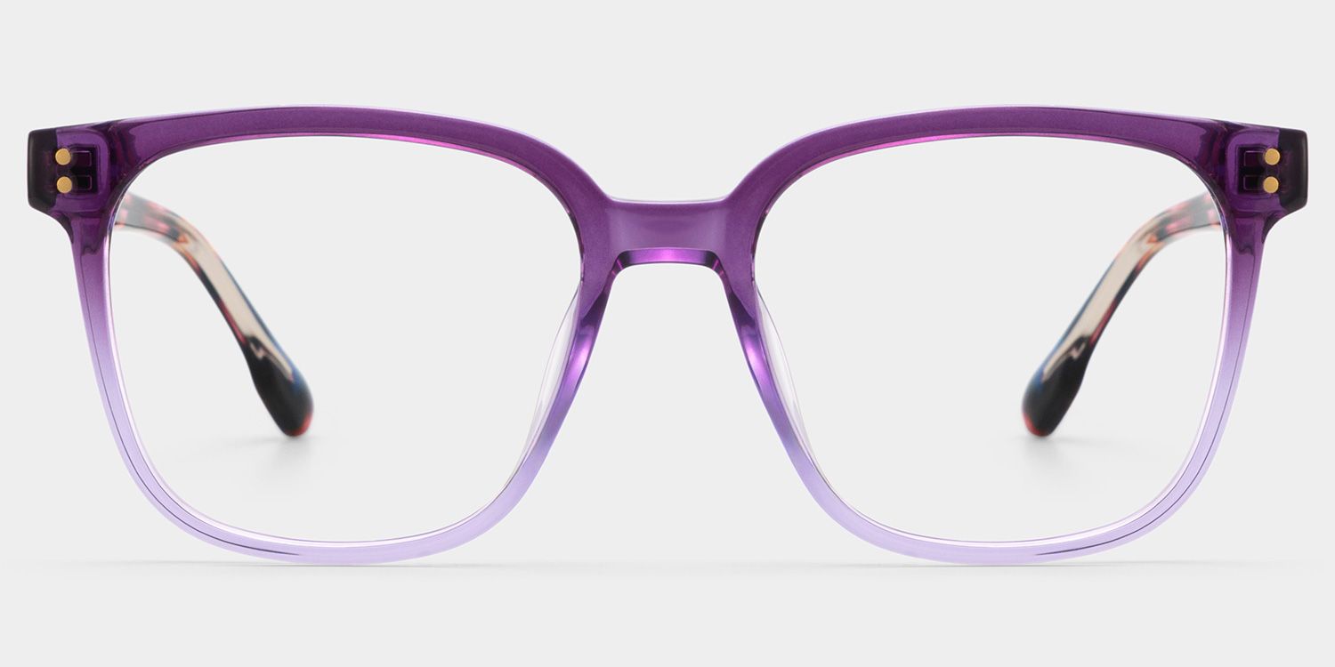 Donnalyn Purple Square Floral Eye Glasses | ZEELOOL0