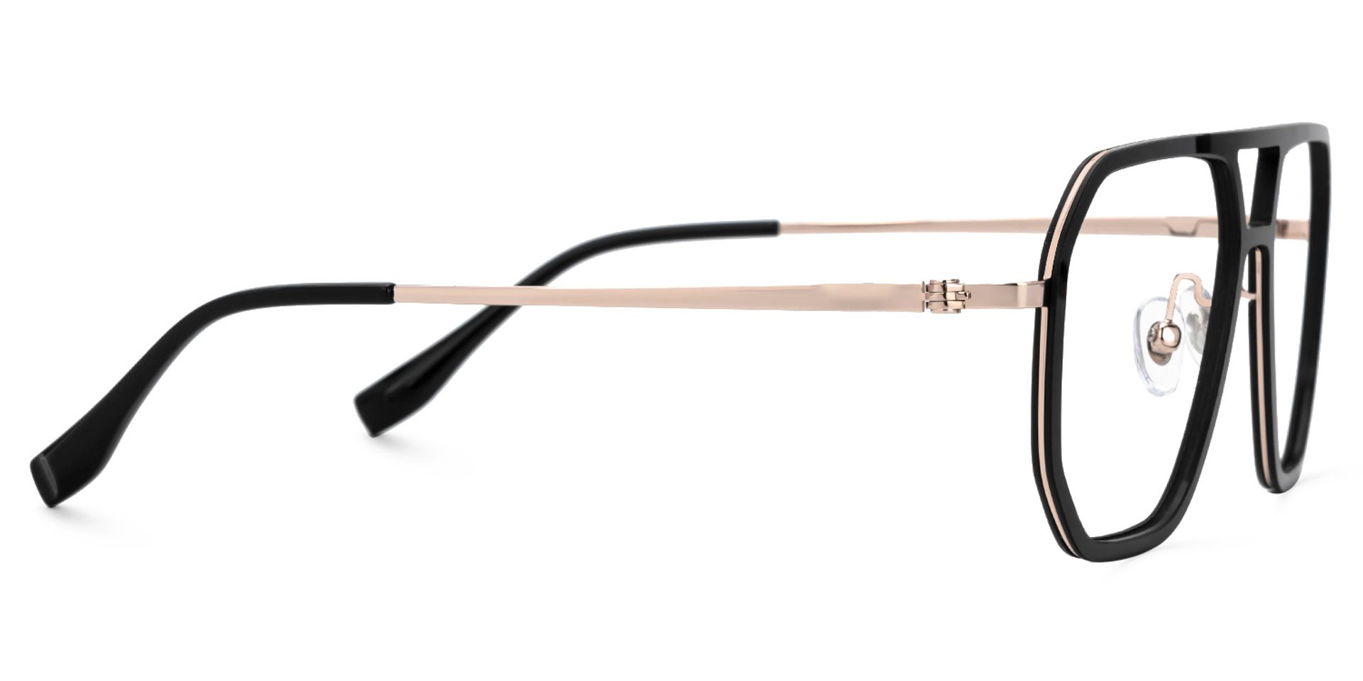 Jefri Black Frame Glasses with Aviator Style Online | Zeelool2