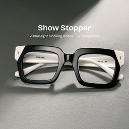 Sarah Square Black Glasses0