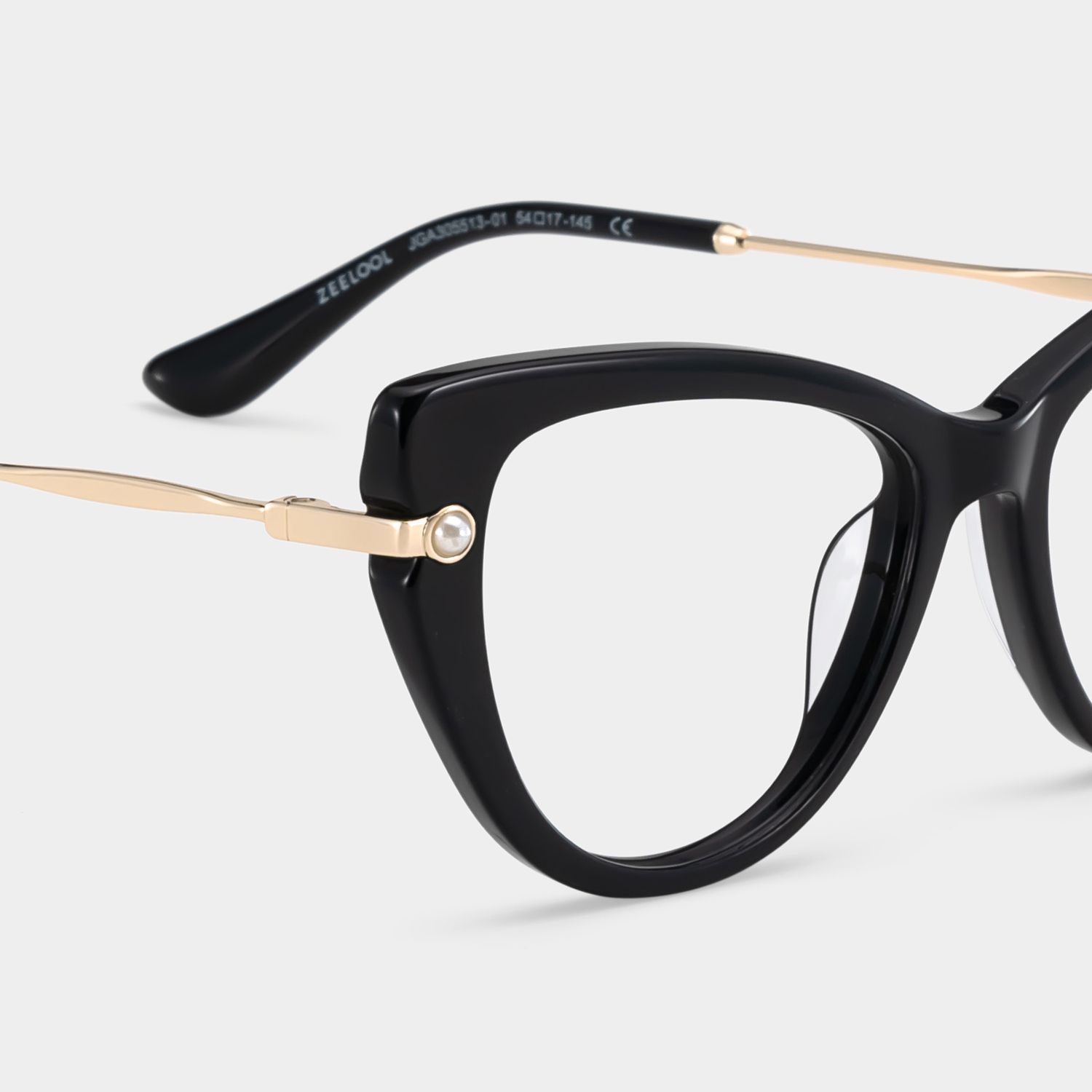 Cat eye Black Eyeglasses- Maggie Mixed Frame Glasses5