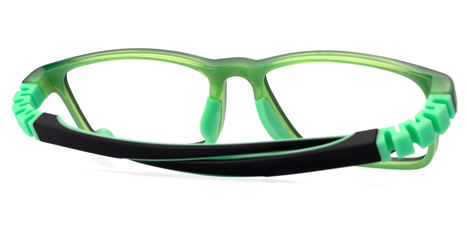 Arddin Rectangle Green Frame Eyeglasses for Tweens4
