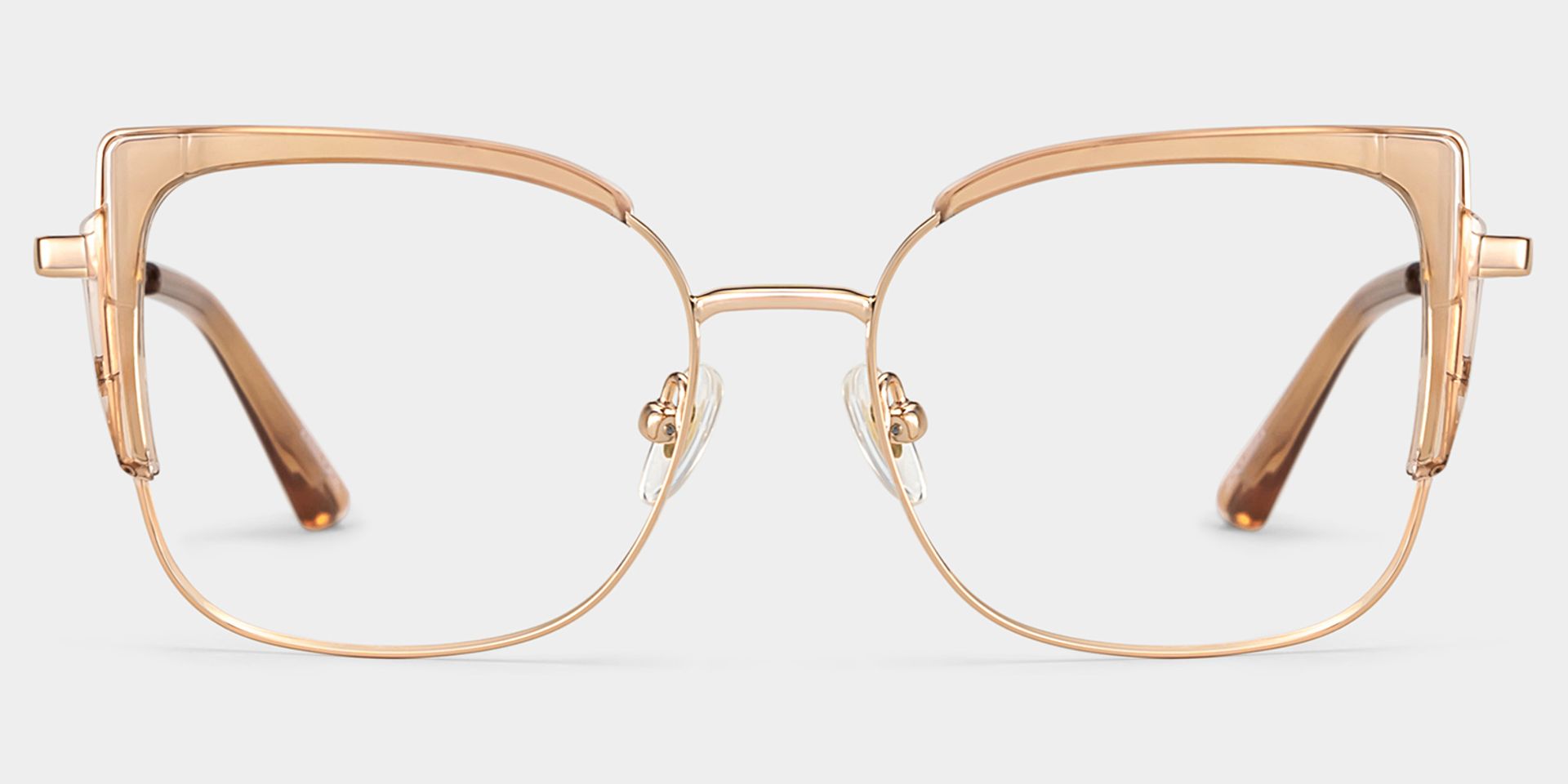 Champagne Thin Frame Glasses With Metal Material1