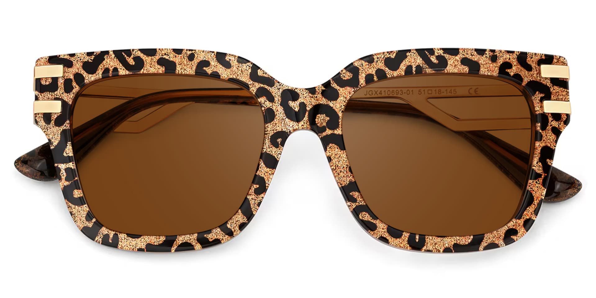 Square Cat-Eye Glasses With Brown Leopard Pattern1