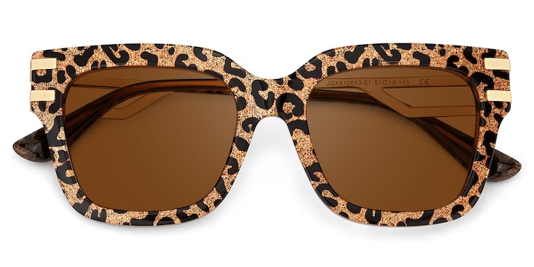 Lidia Square Leopard Sunglasses
